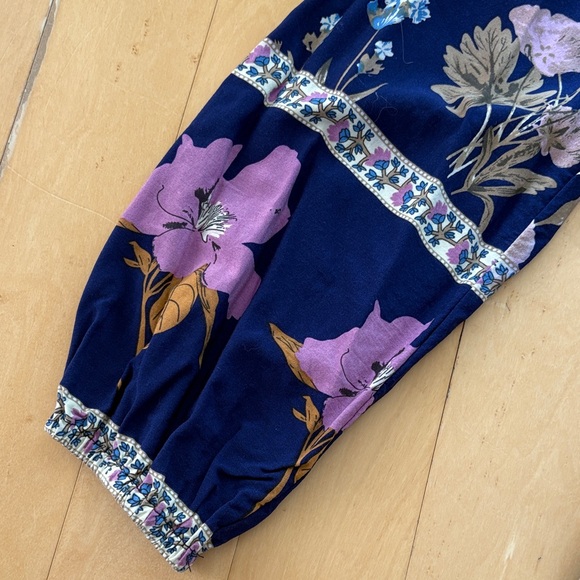 Floral Navy Dress with Tassels - Picture 3 of 5